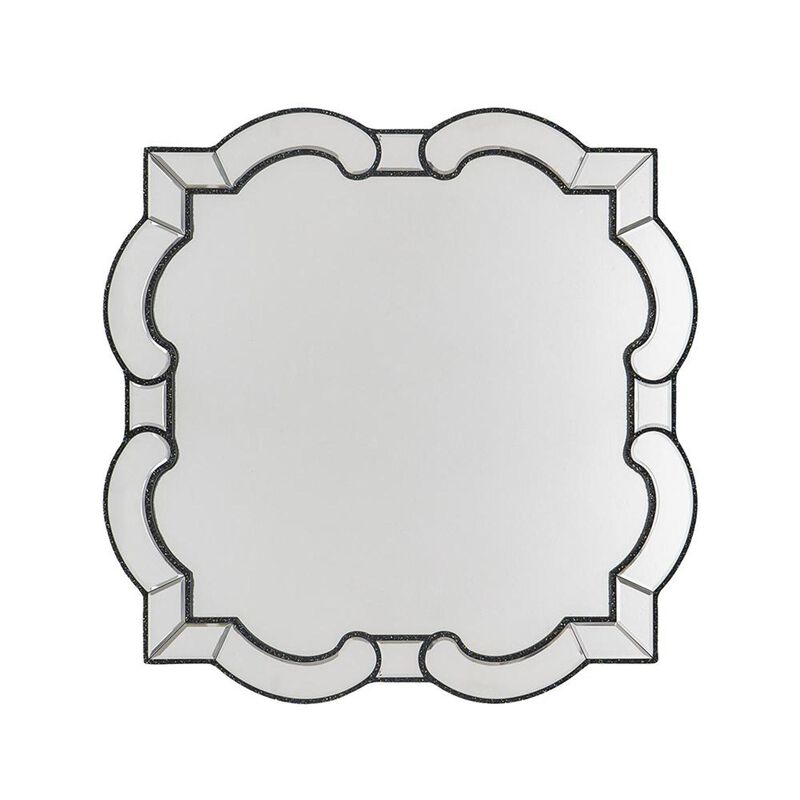HomeRoots 32" Clear Scalloped Glass Framed Accent Mirror image number 0