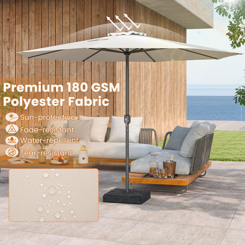 Patio Umbrella with Easy Crank Handle and 8 Sturdy Ribs for Durable Outdoor Shade