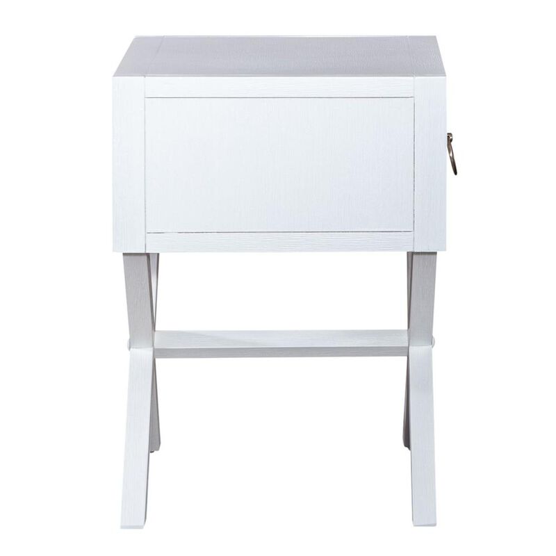 Liberty Furniture East End 1 Drawer Accent Table in Wirebrushed White image number 2