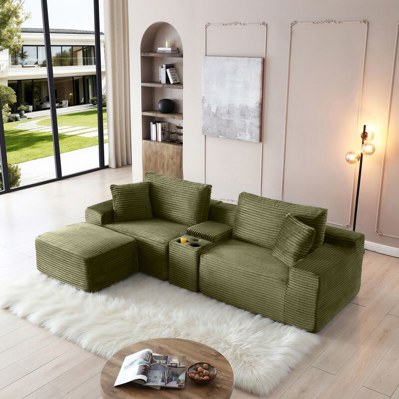 Snogla Sectional Sofa with Cup Holders image number 4