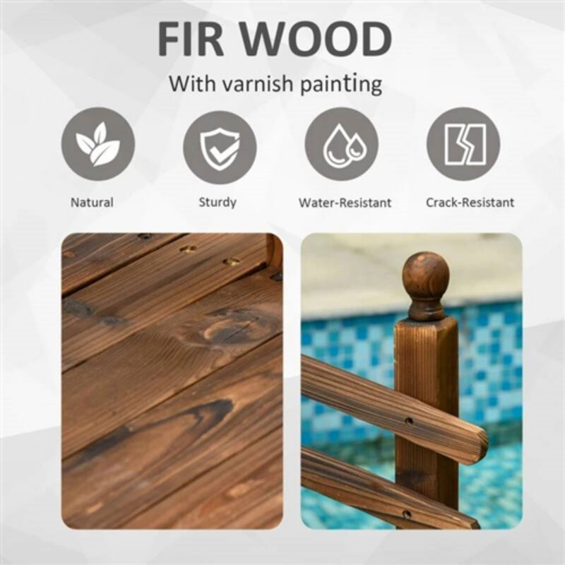 Wooden Garden Bridge with Hand Rails for Outdoor Landscaping image number 2
