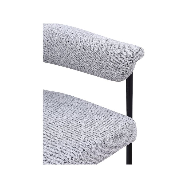 Meridian Furniture Malin Grey Boucle Fabric Dining Chair, Set of 2