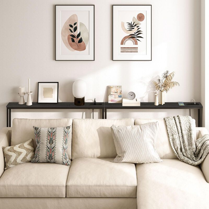 Slim Entryway Console Table with Power Outlets for Small Spaces image number 4