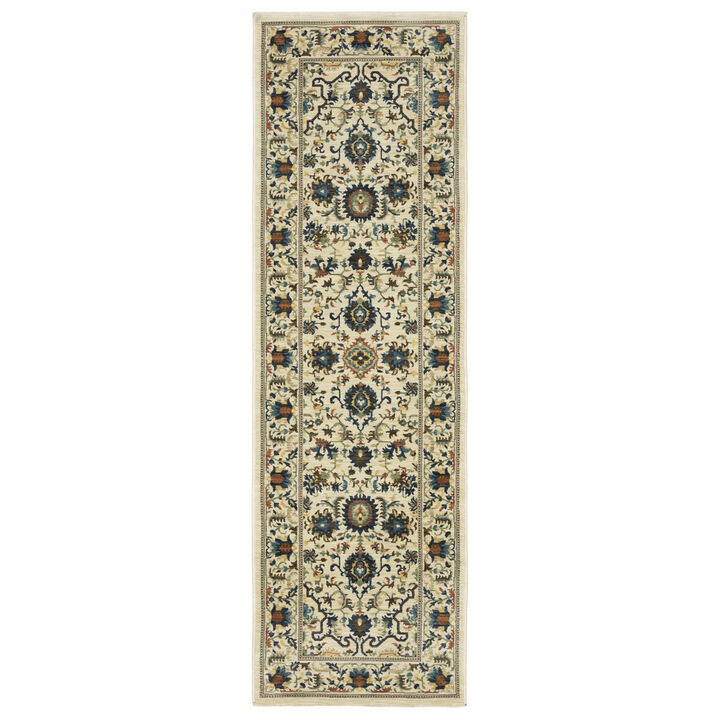 HomeRoots Oriental Area Rug With Fringe
