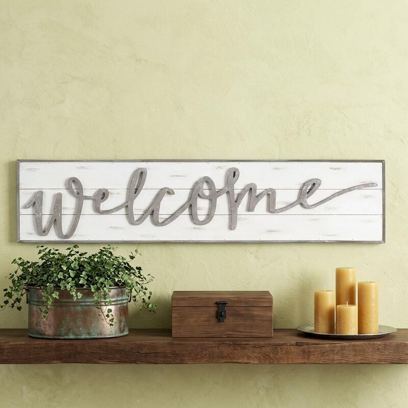 HomeRoots Welcome Sign Wood Wall Decor image number 1