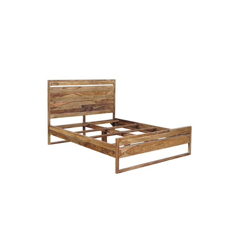 Porter Designs Urban Solid Sheesham Wood Queen Bed, Natural