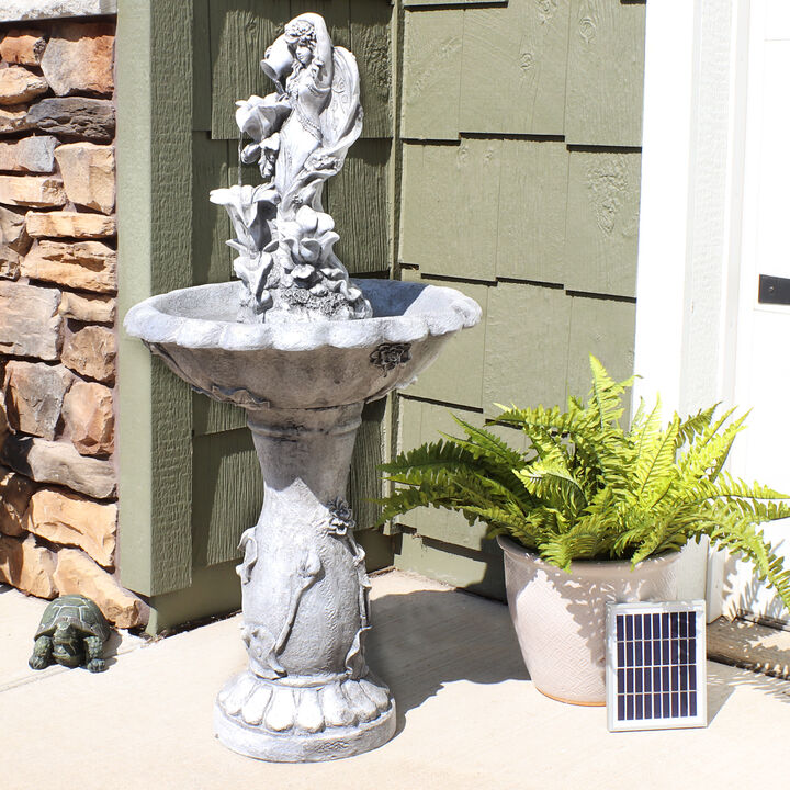 Sunnydaze Fairy Flower Solar Water Fountain with Battery Backup - 42 in