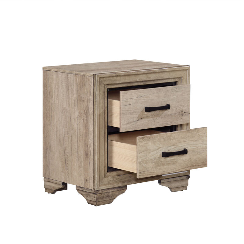Streamdale Natural Finish Nightstand for Bed Side Table