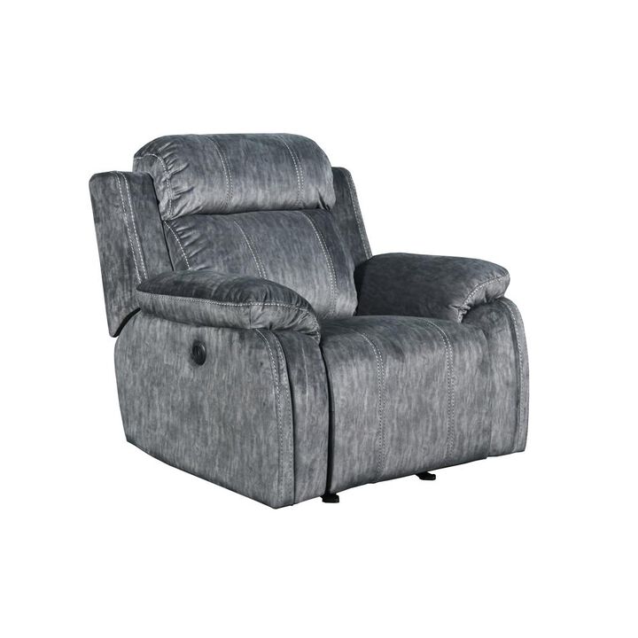 New Classic Furniture Furniture Tango Glider Recliner with Polyester Fabric in Shadow Gray