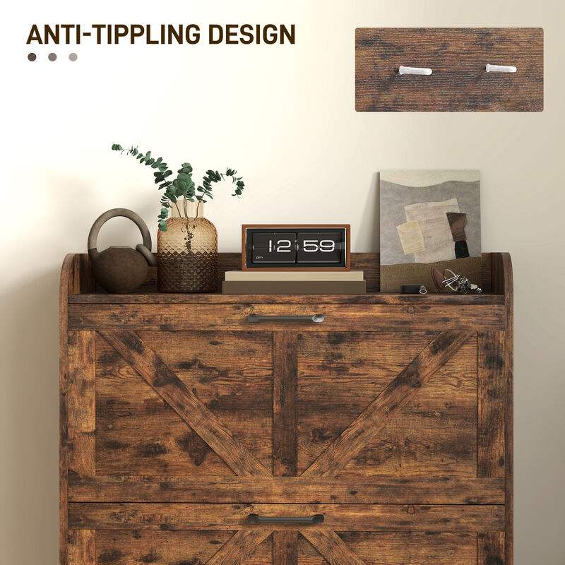 Shoe Cabinet with Doors and Shelves for Entryway or Bedroom Storage image number 6
