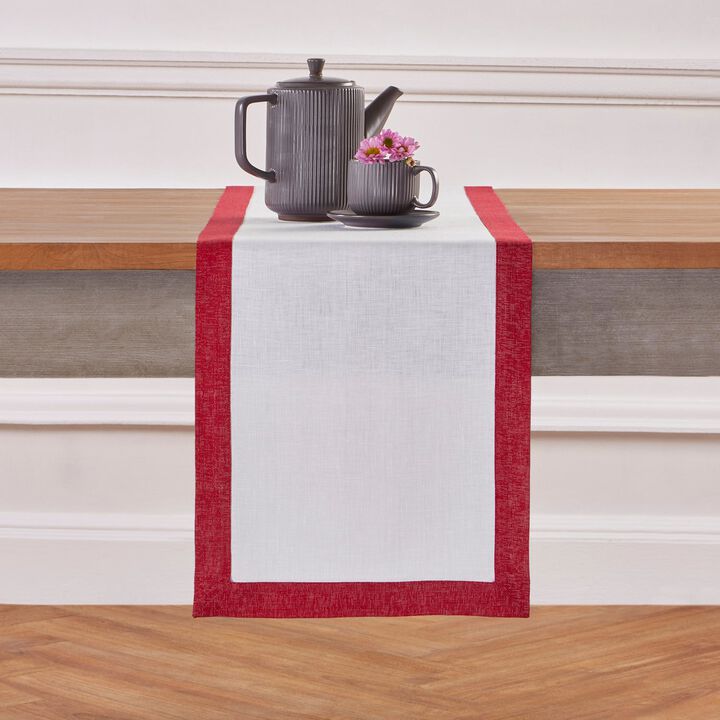 Solino Home 100% Pure Linen Table Runner - Festive Edge