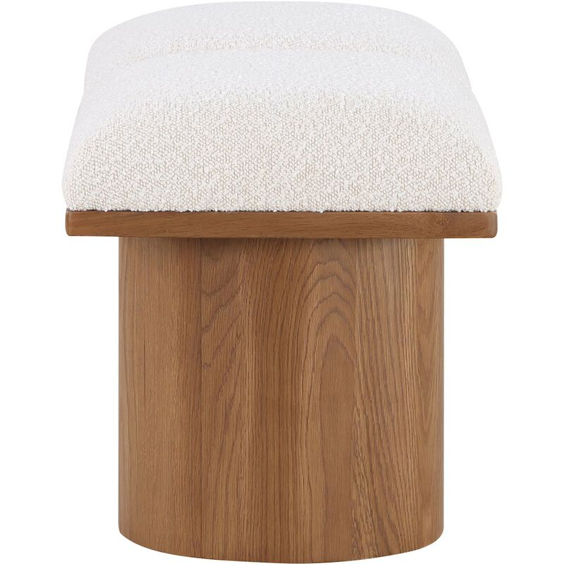 Meridian Furniture Pavilion Cream Boucle Fabric Bench