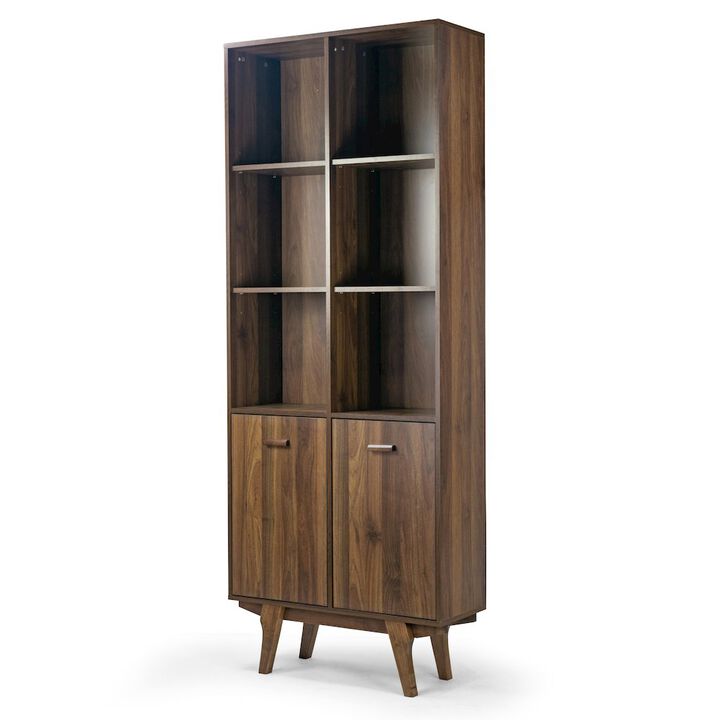 Glamour Home Ansel Bookcase Display Shelf with Storage Cabinet