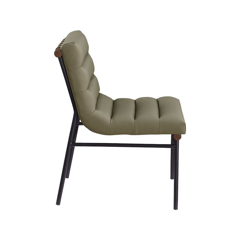 Meridian Furniture Burke Olive Vegan Leather Dining Chair, Set of 2