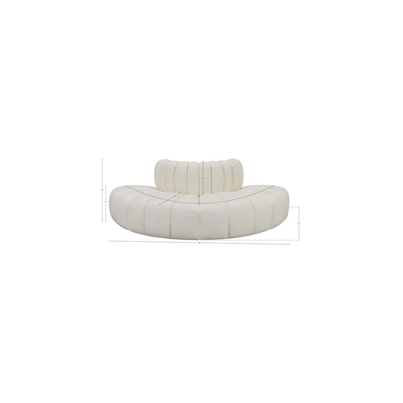 Meridian Furniture Arc Cream Vegan Leather Modular Sofa