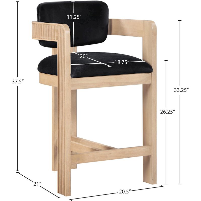 Meridian Furniture Sacha Velvet Stool