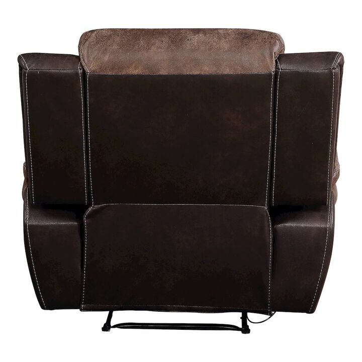 Plethoria Home Toffee And Espresso Motion Recliner with Metal Base
