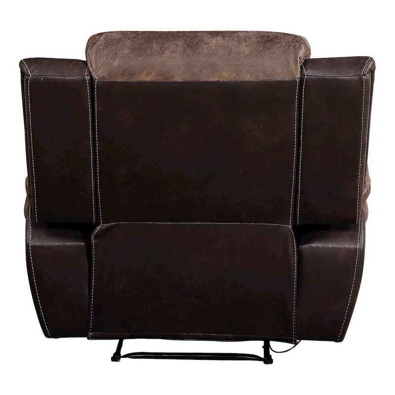 Plethoria Home Toffee And Espresso Motion Recliner with Metal Base