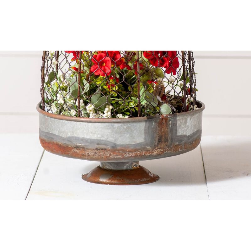 Irvins Country Tinware Chicken Wire Dome Planter image number 2