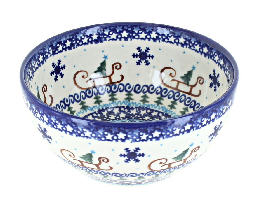 Blue Rose Polish Pottery Fairy Meadow Cereal/Soup Bowl