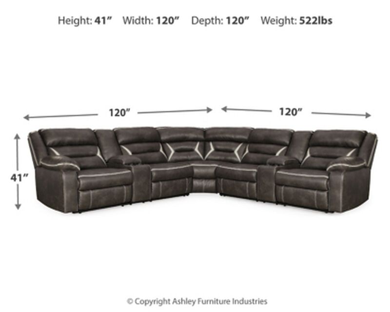 Kincord 3PC Power Reclining Sectional