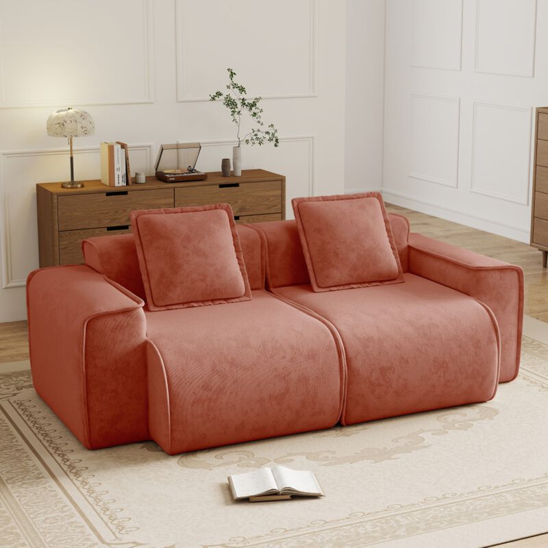 Glaquu Velvet Loveseat image number 3