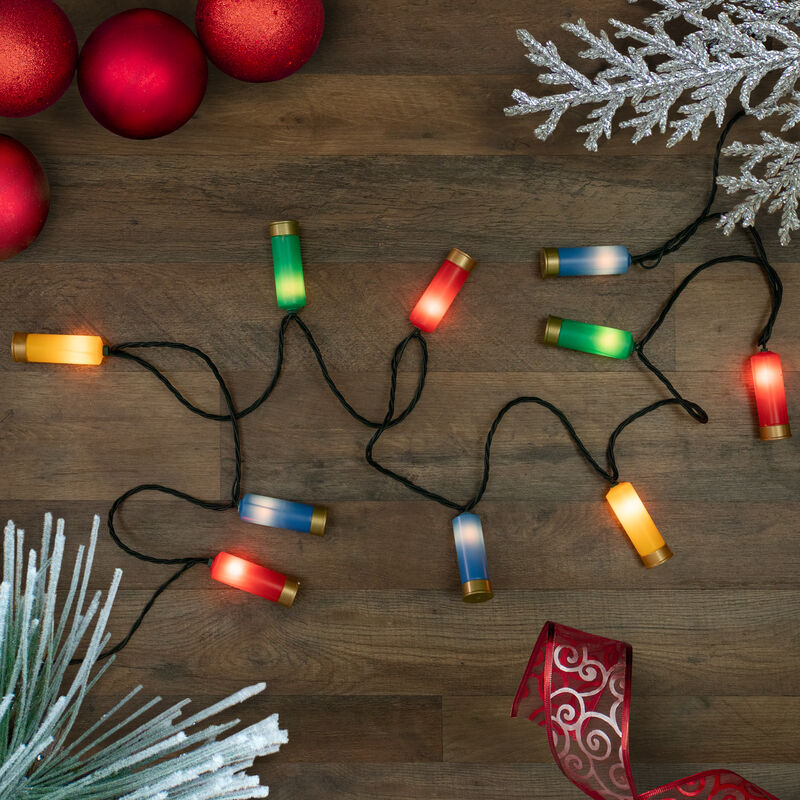 10ct Multi-Color Shotgun Shell Novelty Christmas Light Set  Clear Lights image number 2