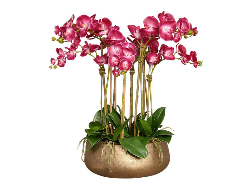 Faux Floral Arrangement -Orchid Centerpiece -  28"
