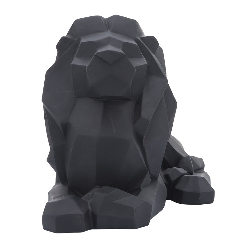 Resin 13" Laying Lion, Black image number 3