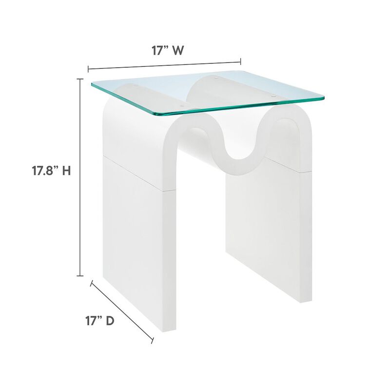 Ondine Glass Top Side Table image number 2