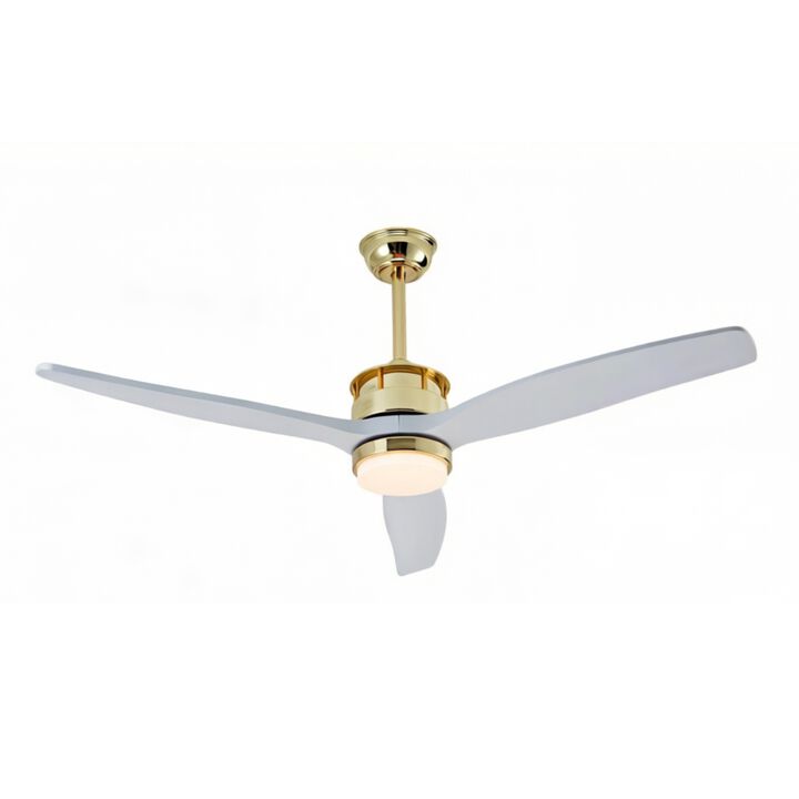 ELEMENT ACE 52 Inch Ceiling Fan with Dimmable LED Light and Remote Control, Quiet Reversible DC Motor, 6 Adjustable Speeds for Bedroom Living Room Patio Use
