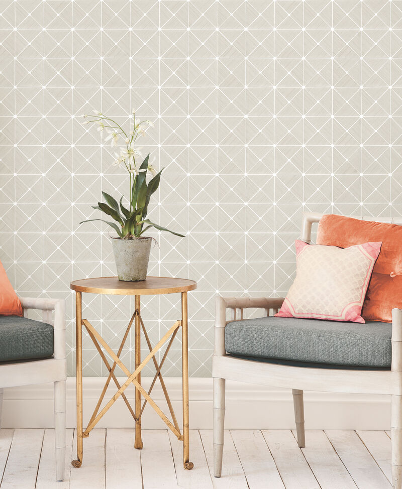 Double Diamonds Off White Peel & Stick Wallpaper image number 1