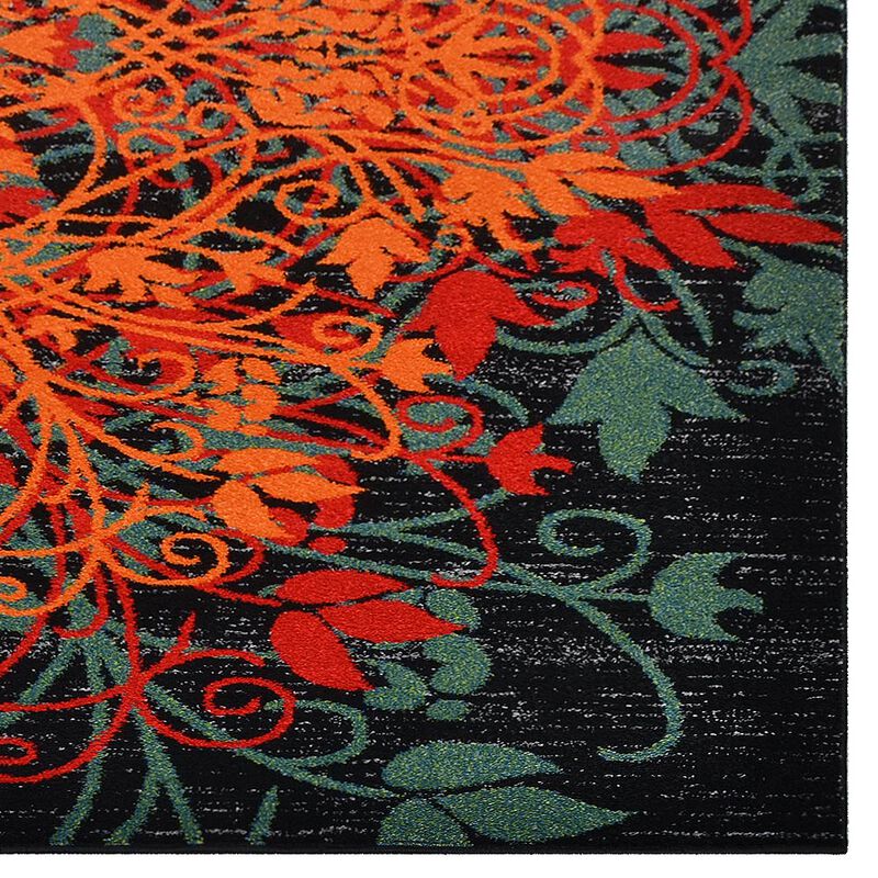 RUGSOTIC CARPETS MACHINE MADE HEATSET POLYPROPYLENE AREA RUGS  - Rectangle Shape, Floral Modern Design, Midium Pile Machine Made Area Rugs for Living Room (M00012) image number 4