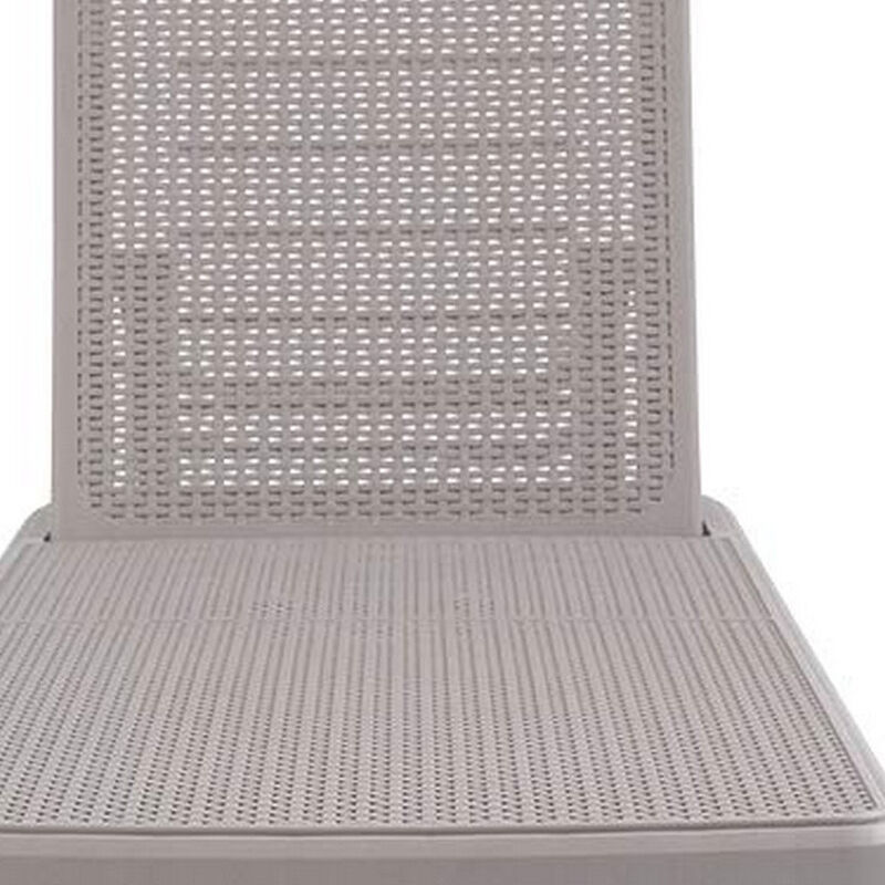 HomeRoots Heavy Duty Plastic Outdoor Stacking Chaise Lounge image number 3