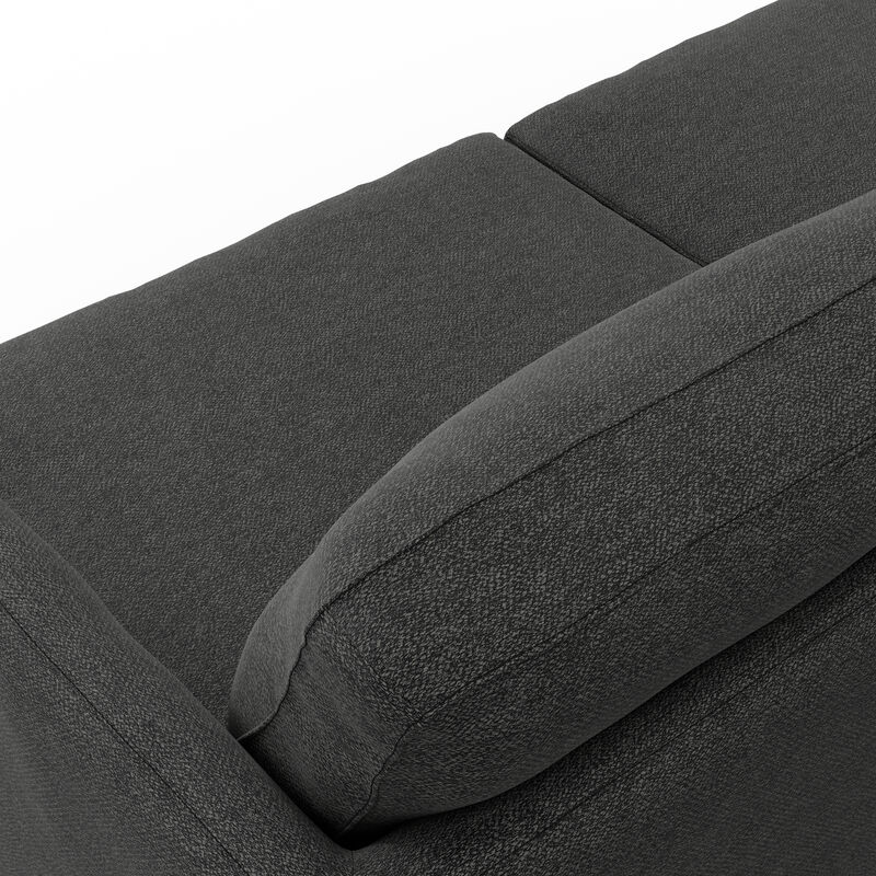 Livingston 90 inch Wide Mid-Century Modern Sofa in Charcoal Grey Woven-Blend Fabric