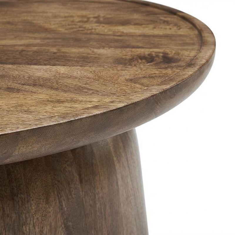 Round Wood Coffee Table with 17.5-inch Height and 30-inch Diameter image number 6