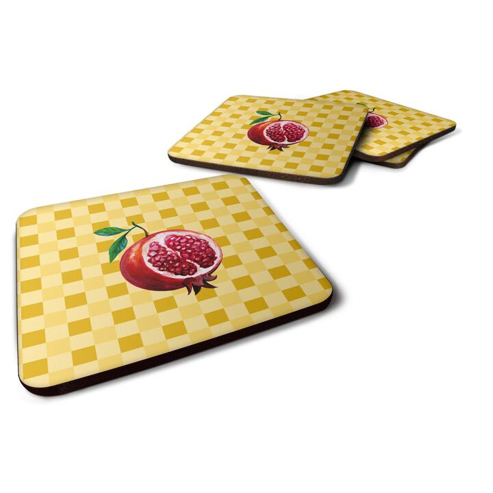 Caroline's Treasures Sliced Pomegranate on Basketweave Decorative coasters, 3.5, Multicolor