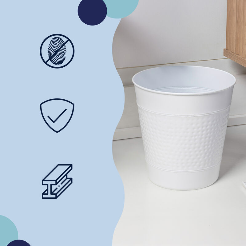 Riley Modern Classic Hammered Steel Accent 2-Gallon Wastebasket