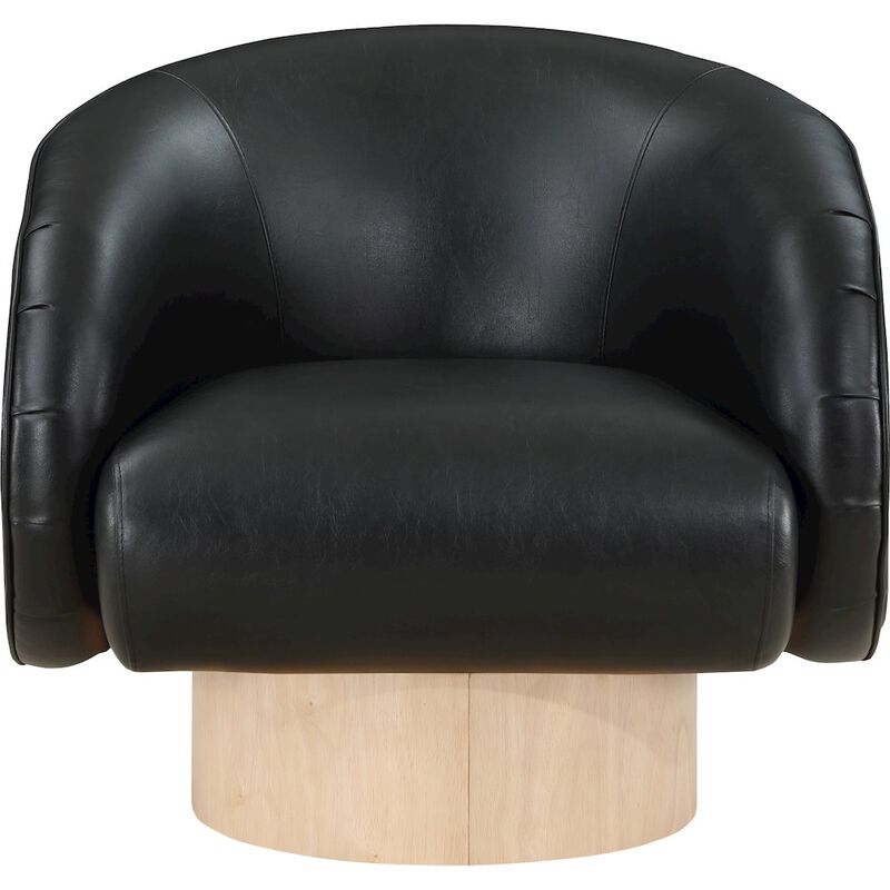 Meridian Furniture Gibson Black Vegan Leather Swivel Accent Chair
