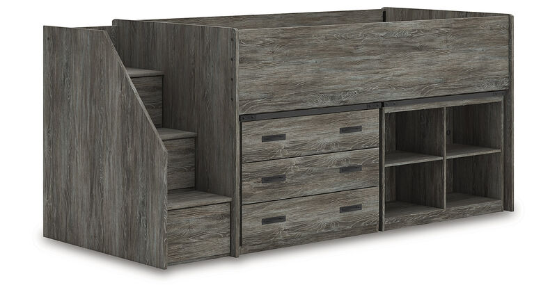 Frandern Twin Loft Bed with Bookcase and Drawer Storage image number 5