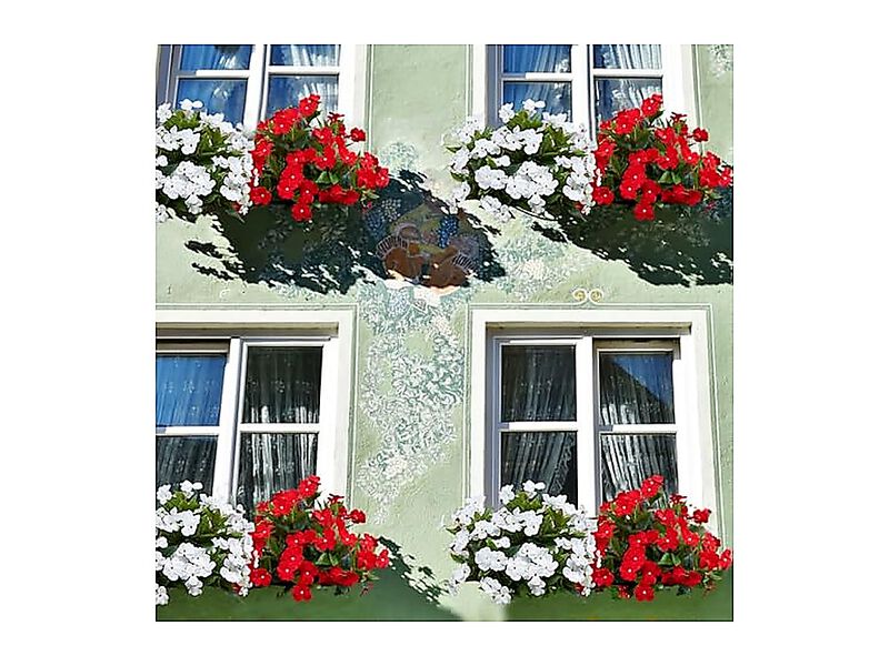 Artificial Plants Outdoor 4 Pack 7Branches Fake Impatiens Flowers Outdoors Faux image number 3