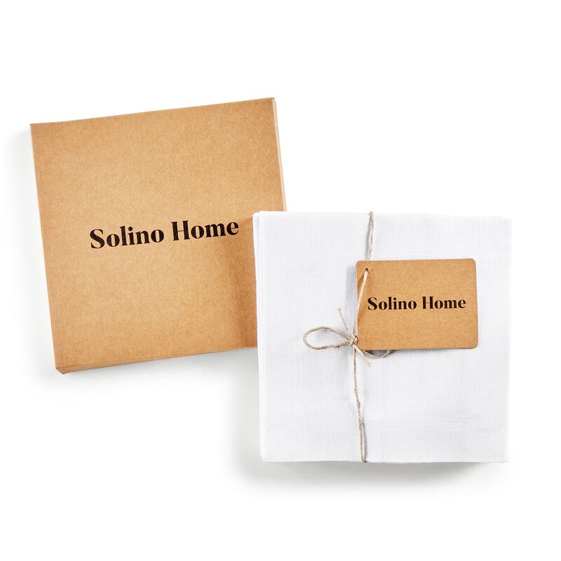 Solino Home Sonoma 100% Linen Cocktail Napkins &ndash; Set of 12, 6 x 6 in, Machine Washable, Holiday and Everyday Dining