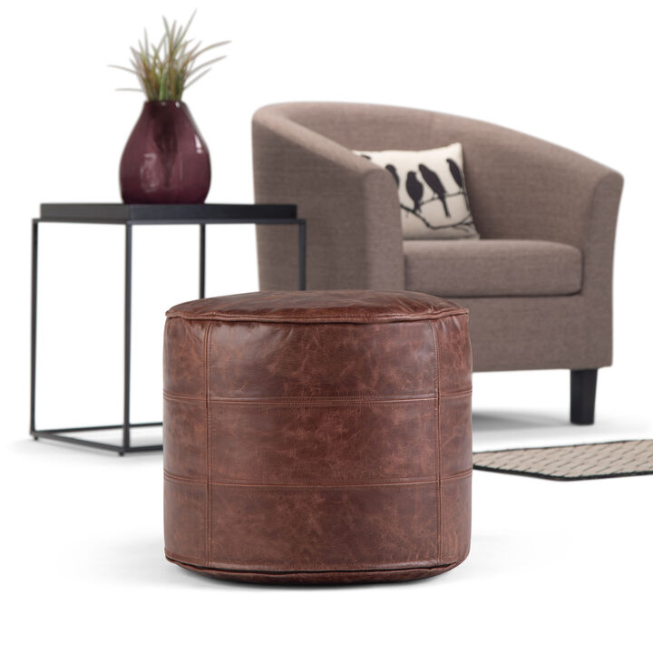 Simpli Home Connor Round Pouf