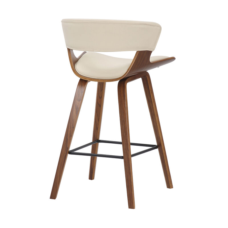Jagger Modern  Wood and Faux Leather Counter Height Barstool image number 4