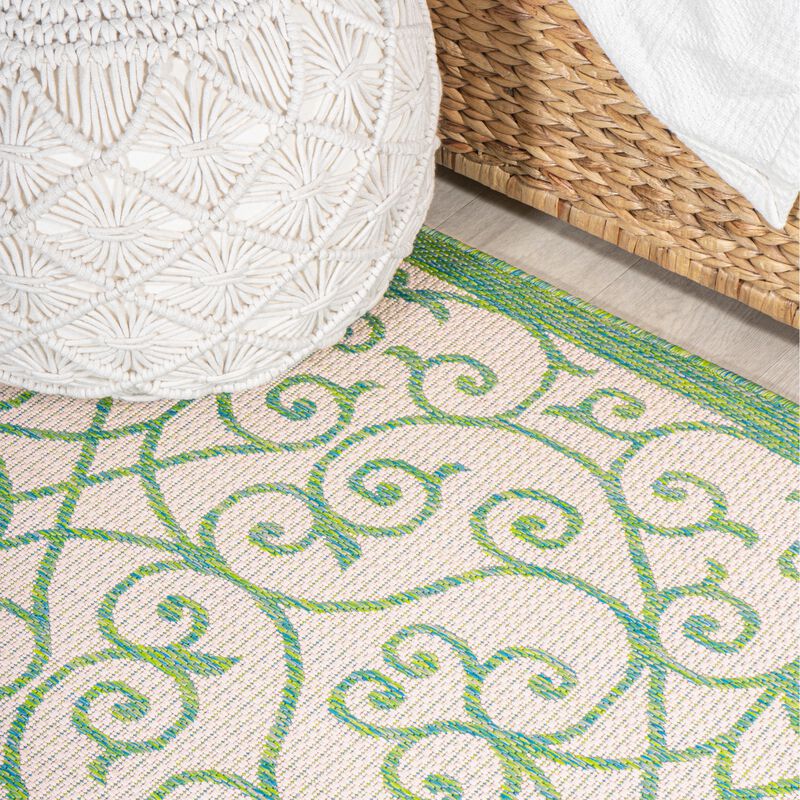 Madrid Vintage Filigree Textured Weave Indoor/Outdoor Area Rug