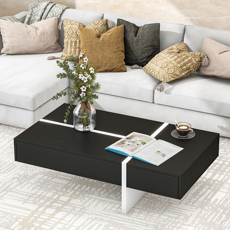 Merax Contemporary Rectangle High Gloss Coffee Table