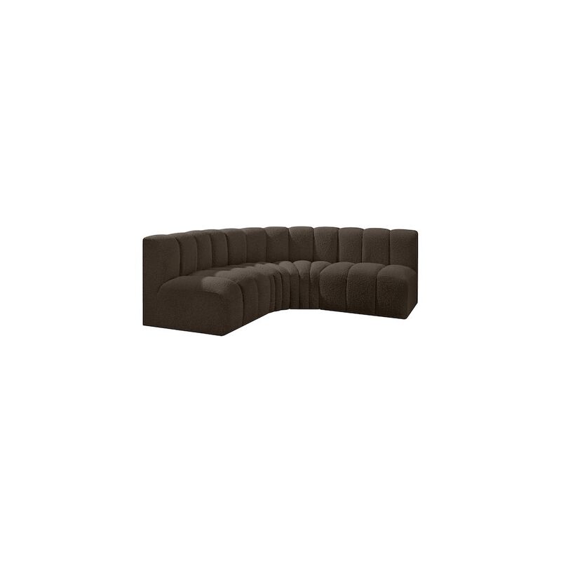 Meridian Furniture Arc Brown Boucle Fabric Modular Sofa