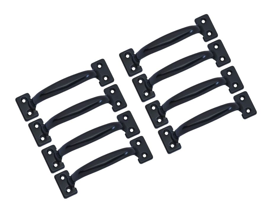 QCAA Door Pull, Steel, Black Coated, 5-3/4"", 8 Pack, Made in Taiwan