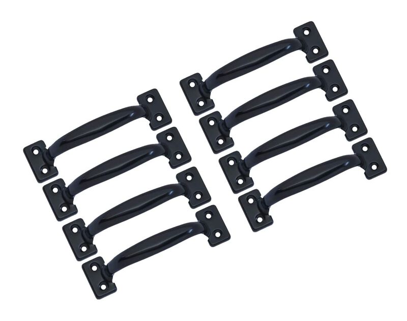 QCAA Door Pull, Steel, Black Coated, 5-3/4"", 8 Pack, Made in Taiwan