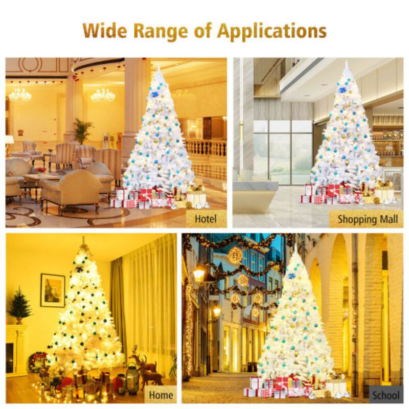 Hinged Artificial Christmas Tree with Metal Stand